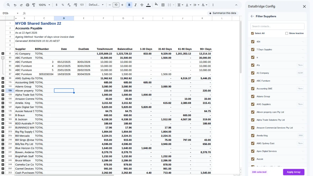 DataBridge MYOB Accounts Payable